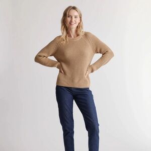 Like New Quince Camel Fisherman Sweater